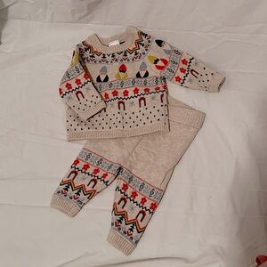 Hanna Andersson gnome fair isle sweater top pants set
